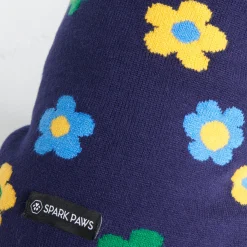 Flower Knit Dog Sweater - Blue Green Yellow
