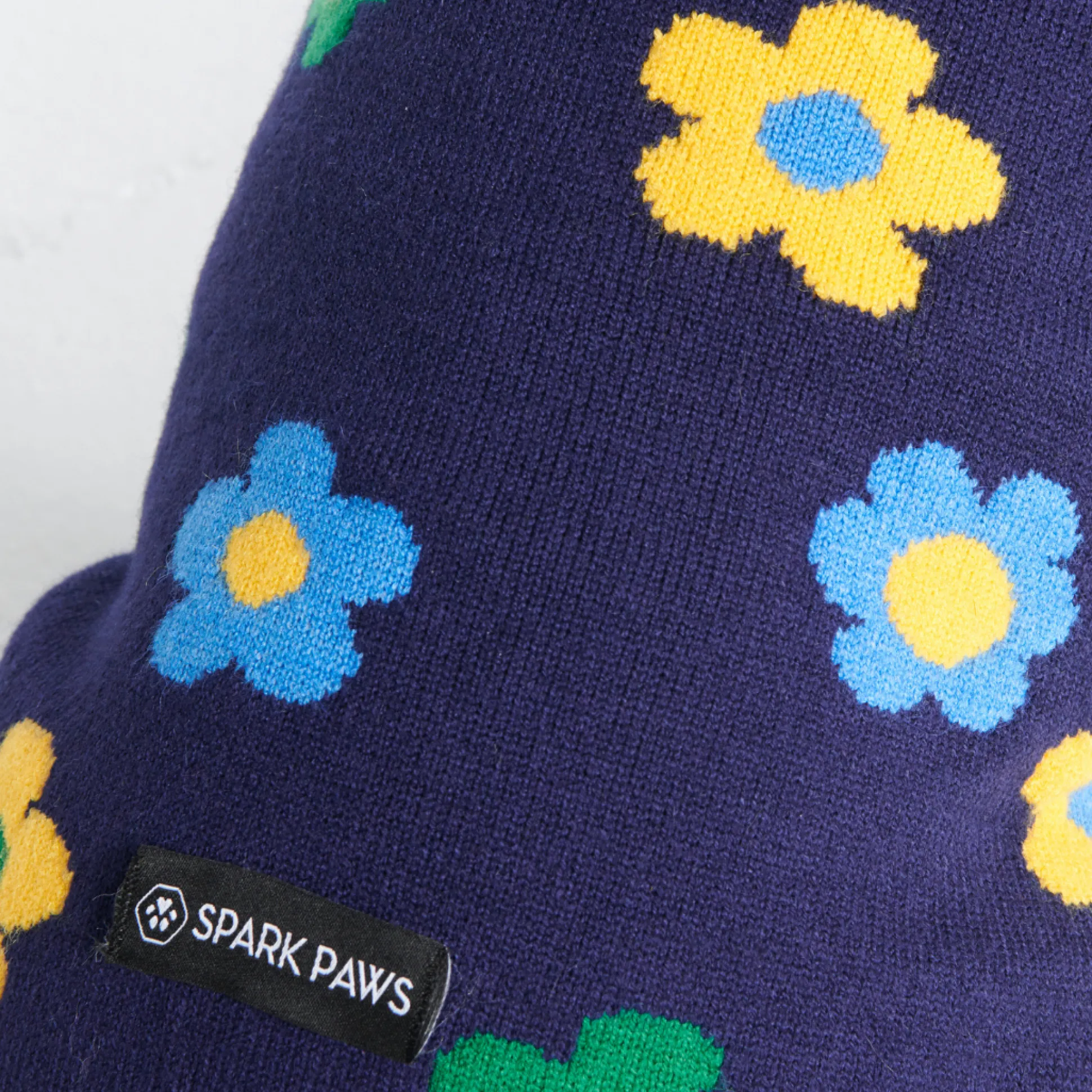 Flower Knit Dog Sweater - Blue Green Yellow