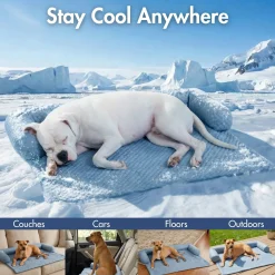 Frostcore™ Cooling Couch Cover Dog Bed - Ash Blue