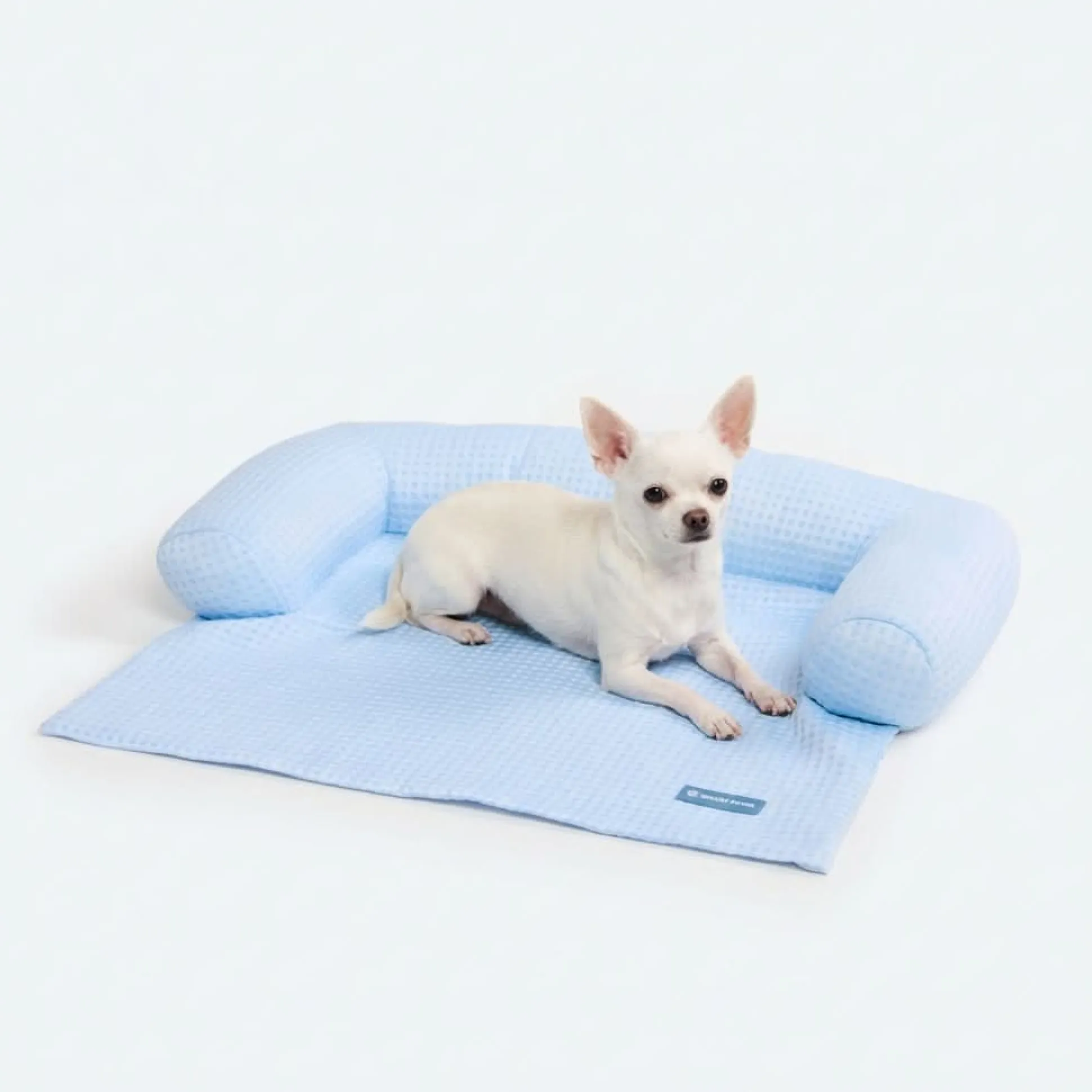 Frostcore™ Cooling Couch Cover Dog Bed - Waffle Blue