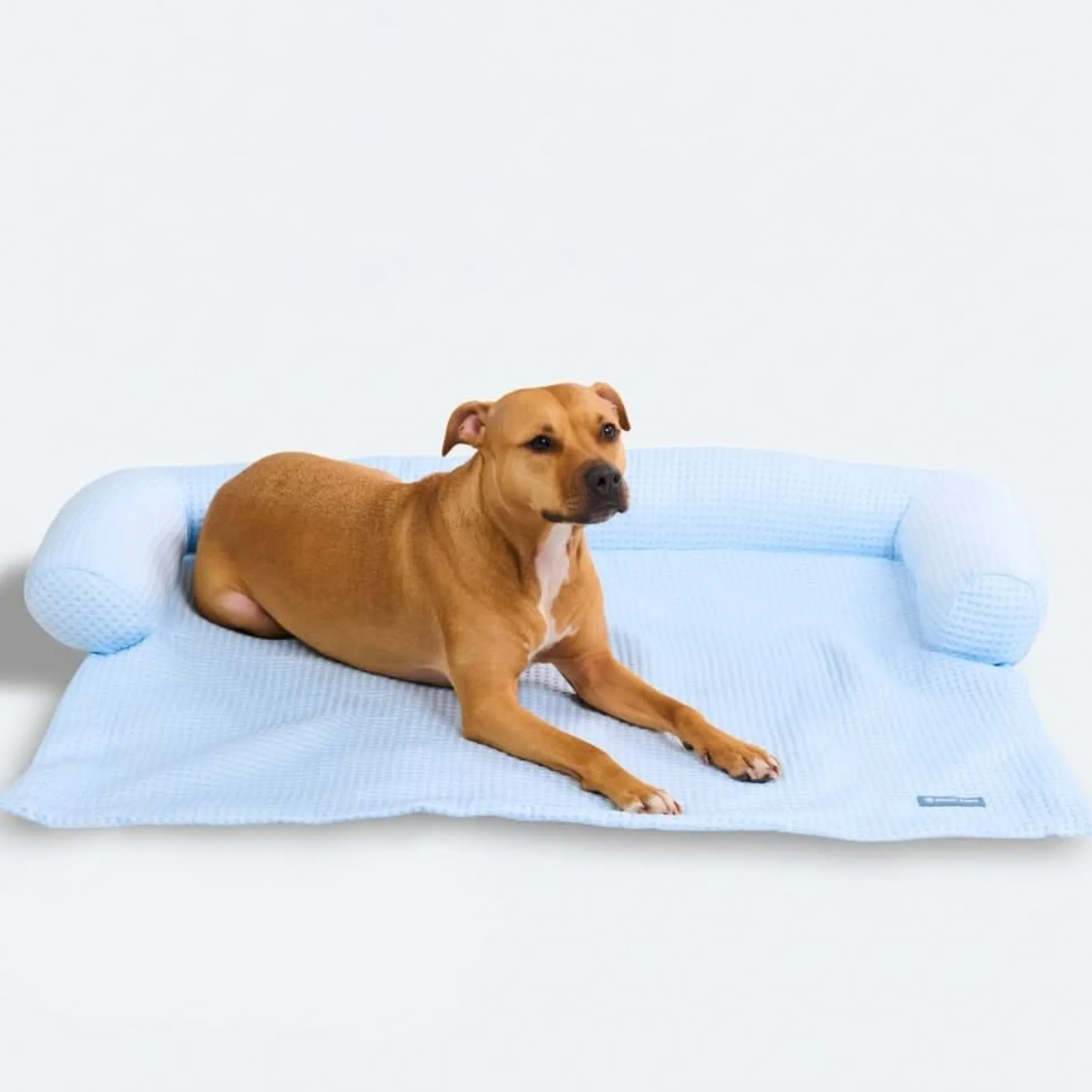 Frostcore™ Cooling Couch Cover Dog Bed - Waffle Blue