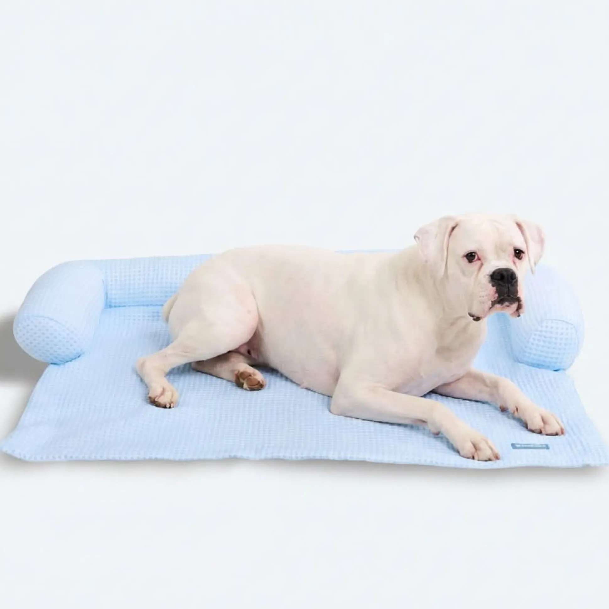 Frostcore™ Cooling Couch Cover Dog Bed - Waffle Blue