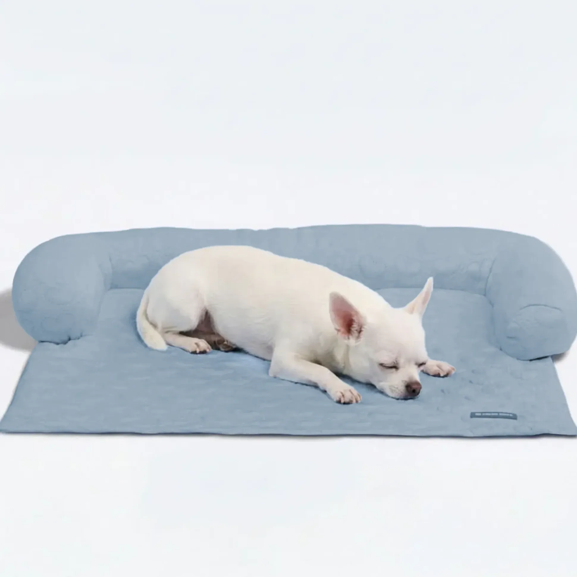 Frostcore™ Cooling Couch Cover Dog Bed - Hearts Ash Blue