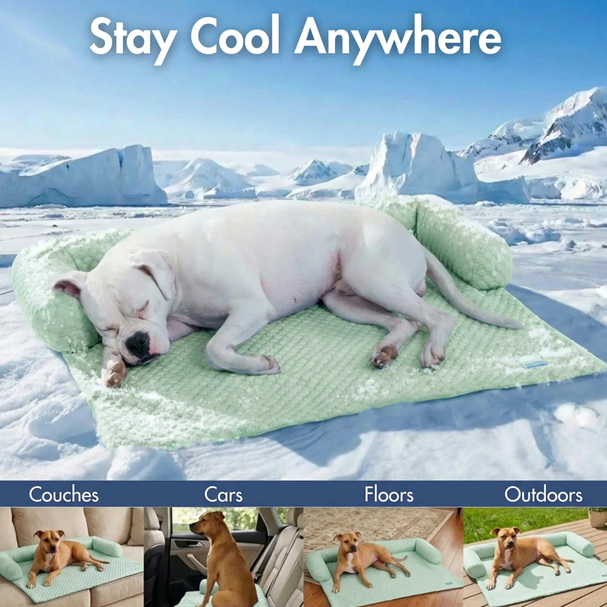 Frostcore™ Cooling Couch Cover Dog Bed - Orb Green