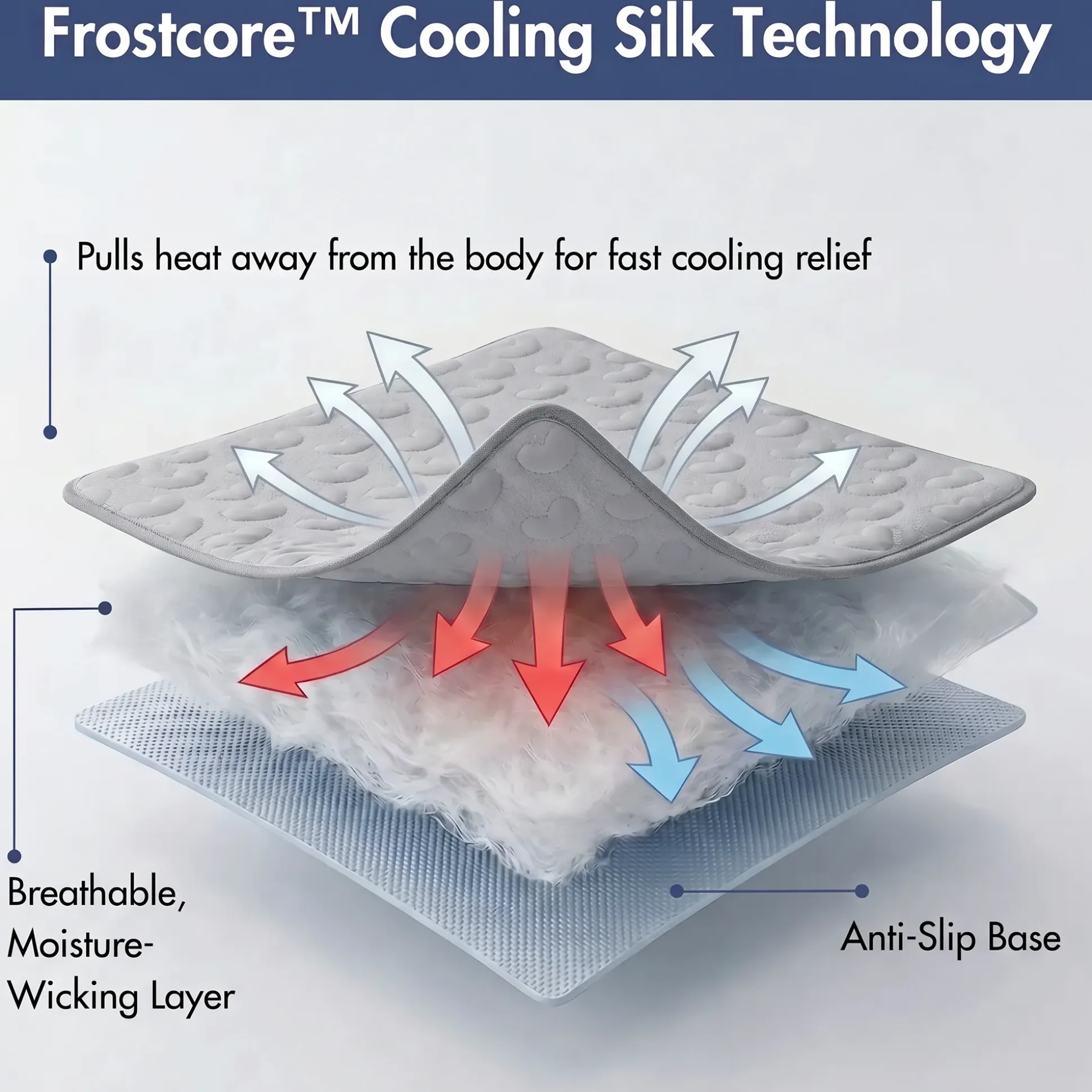 Frostcore™ Cooling Mat - Hearts Grey