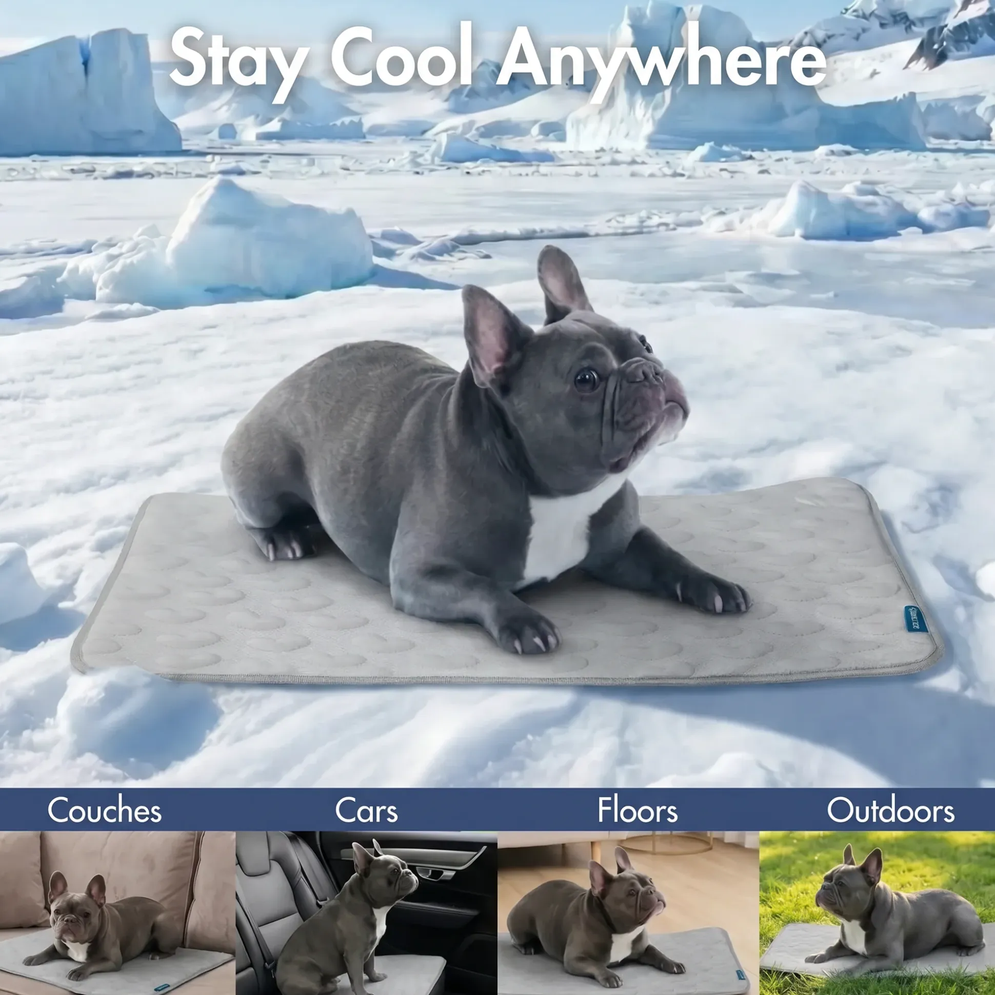 Frostcore™ Cooling Mat - Hearts Grey