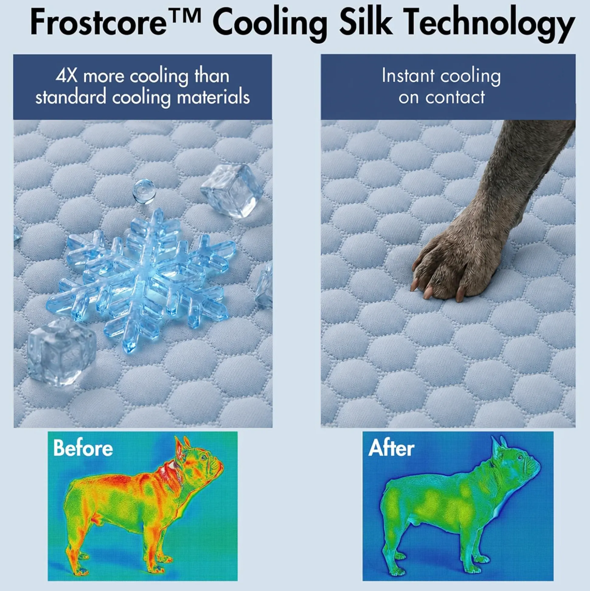 Frostcore™ Dog Cooling Car Seat Bed - Ash Blue