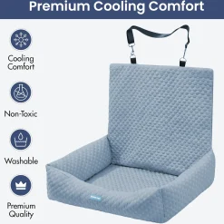 Frostcore™ Dog Cooling Car Seat Bed - Ash Blue