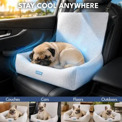 Frostcore™ Dog Cooling Car Seat Bed - Waffle Grey