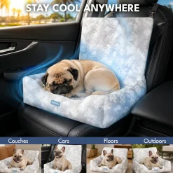 Frostcore™ Dog Cooling Car Seat Bed - Clouds Grey