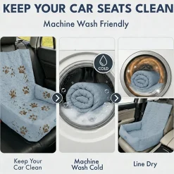 Frostcore™ Dog Cooling Car Seat Bed - Hearts Ash Blue