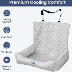 Frostcore™ Dog Cooling Car Seat Bed - Hearts Grey
