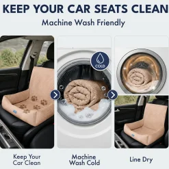 Frostcore™ Dog Cooling Car Seat Bed - Waffle Brown