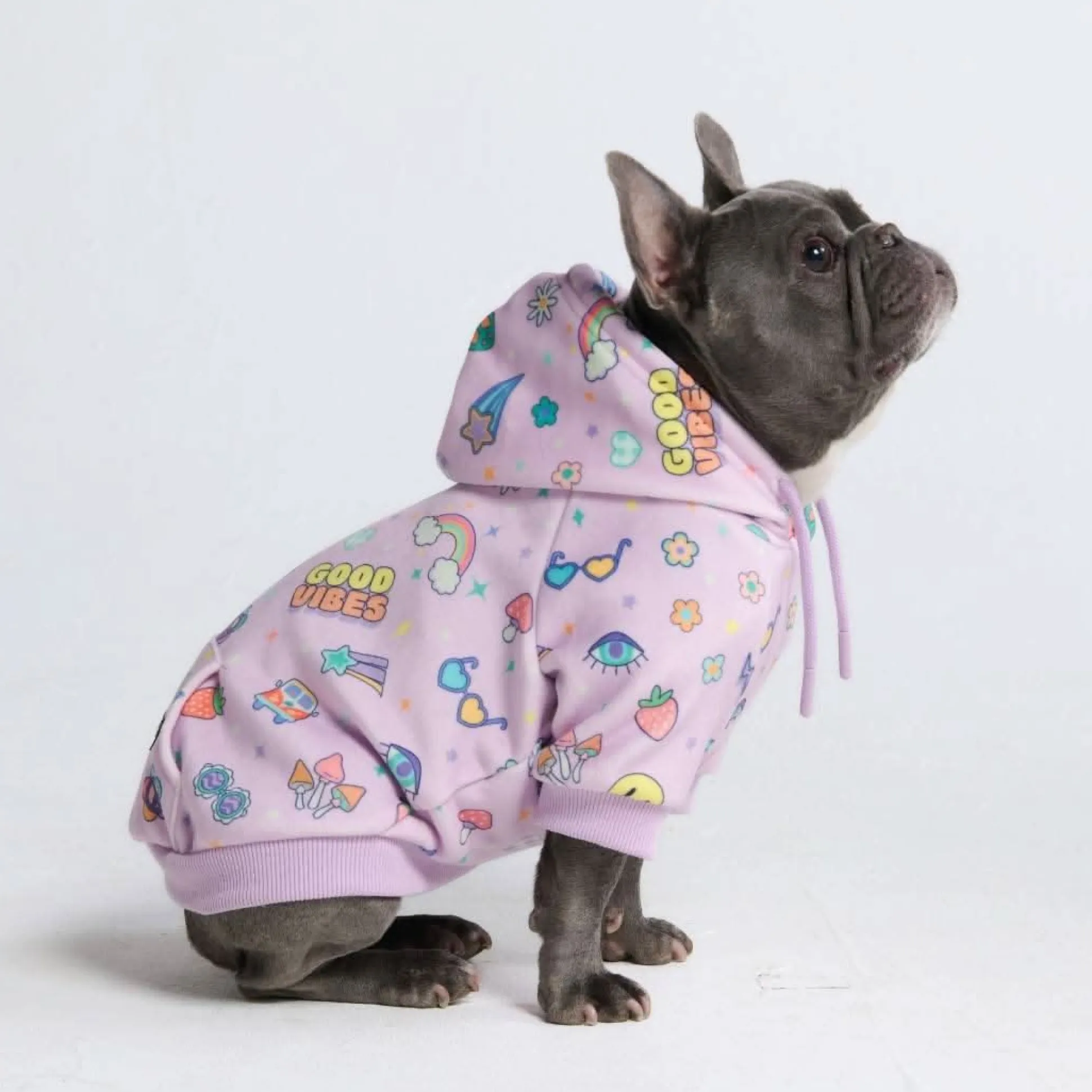 Good Vibes Dog Hoodie - Purple