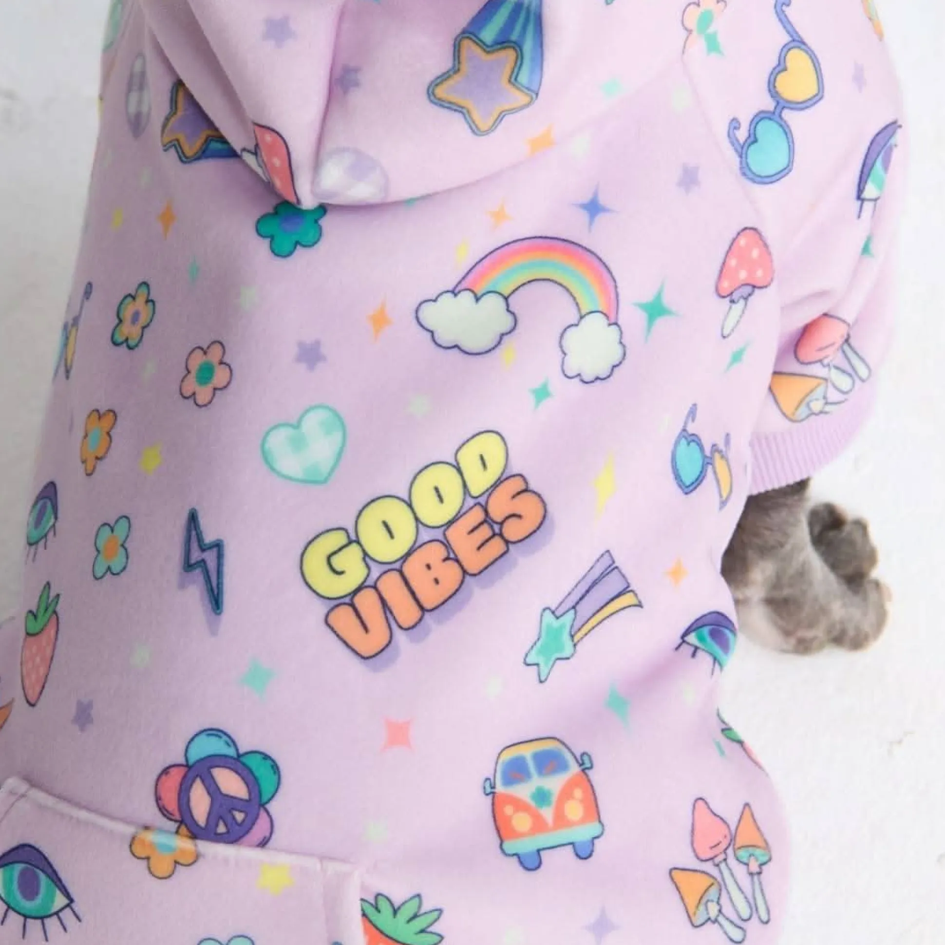 Good Vibes Dog Hoodie - Purple