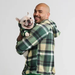Green Plaid Dog Hoodie