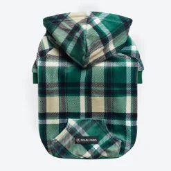 Green Plaid Dog Hoodie