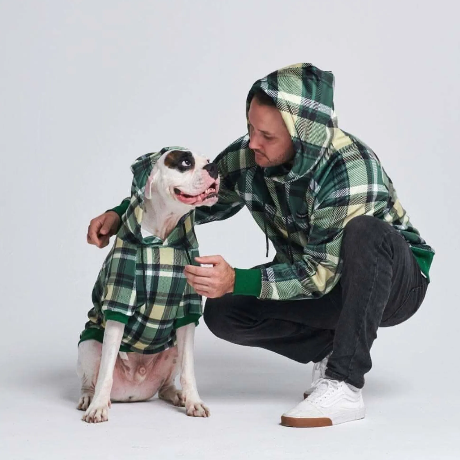 Green Plaid Human Hoodie