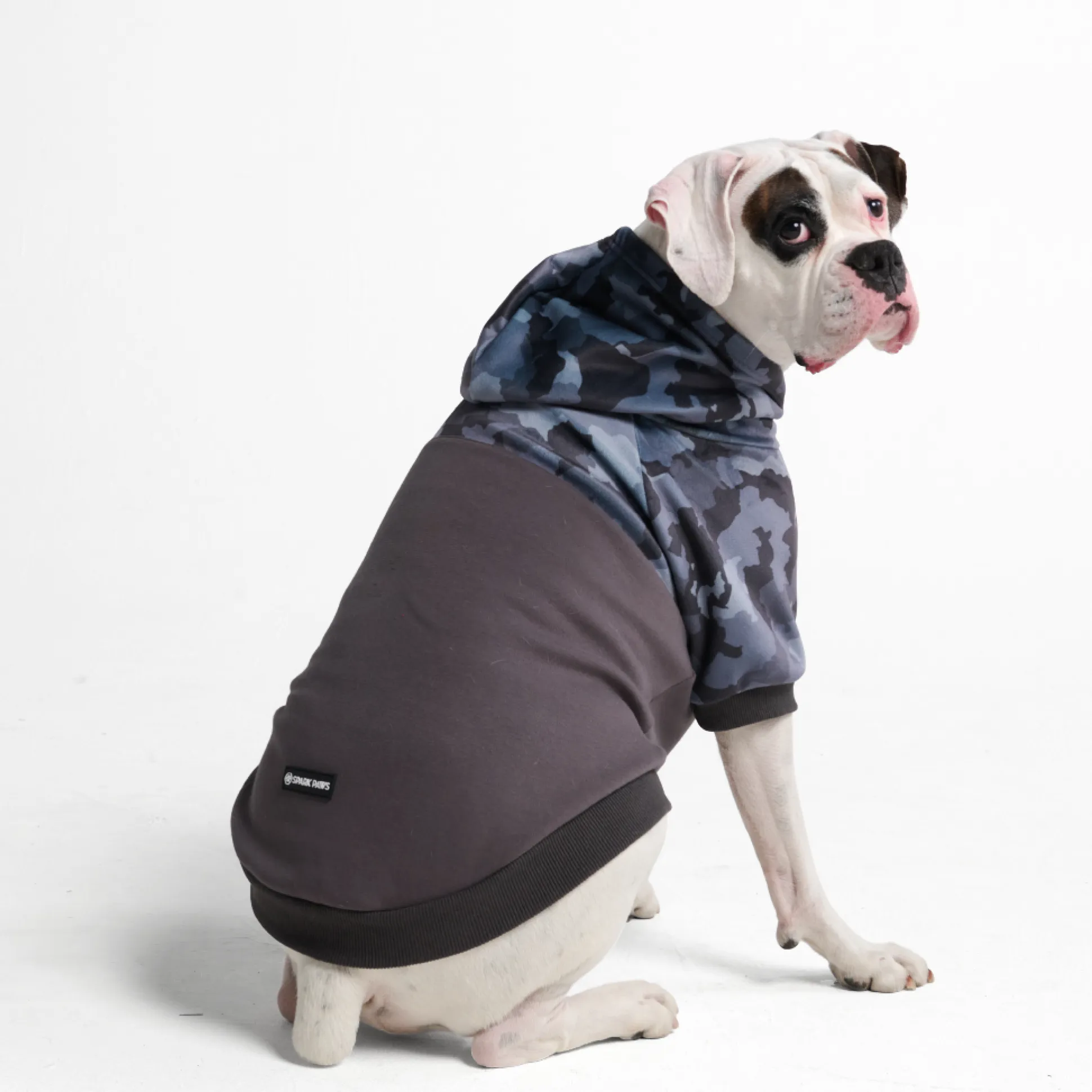 Grey Camo Dog Hoodie