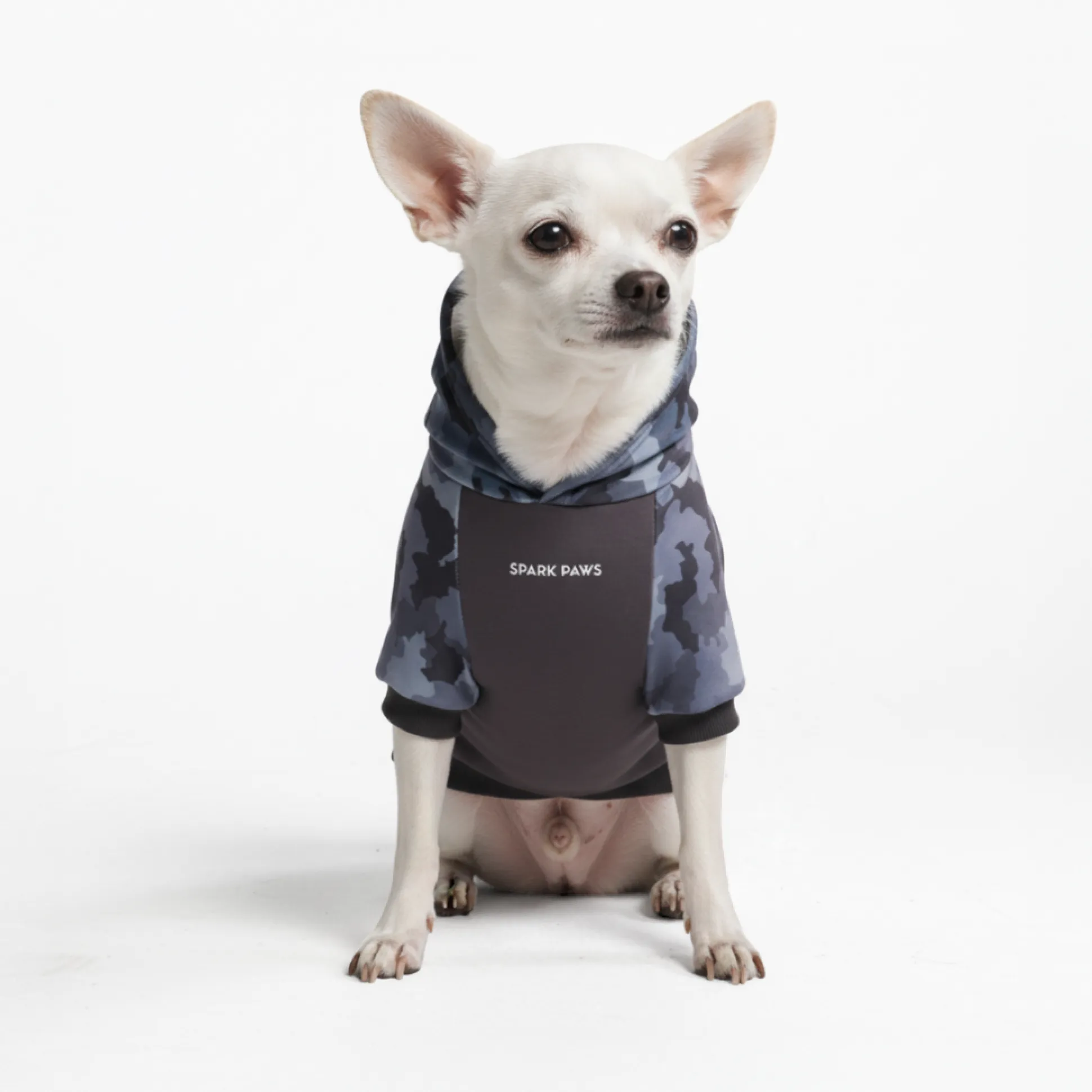 Grey Camo Dog Hoodie