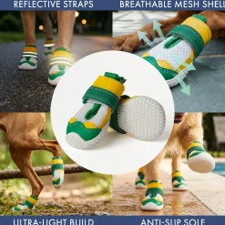 Hot Pavement Pawtector Dog Shoes - Green Yellow