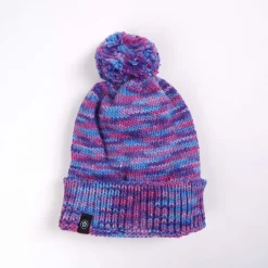 Human Pompom Hat - Purple & Lavender