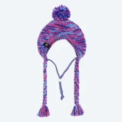 Knit Pom Pom Dog Beanie Hat - Purple & Lavender