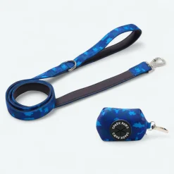 Leash and Poop Bag Holder Set - Blue Camo