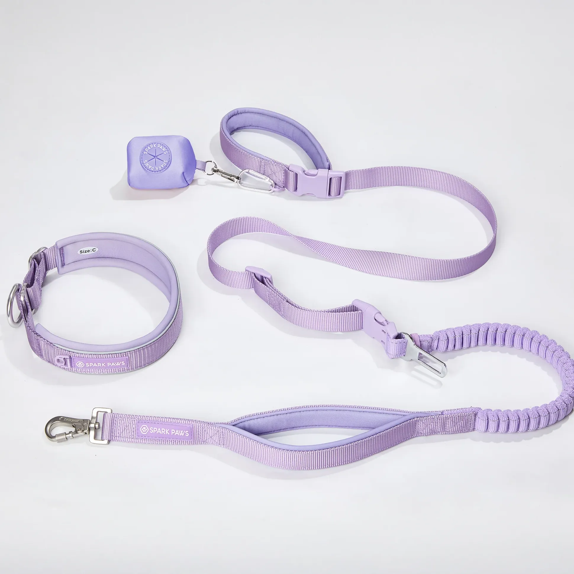 Martingale Collar and Multipurpose Leash Set - Lilac