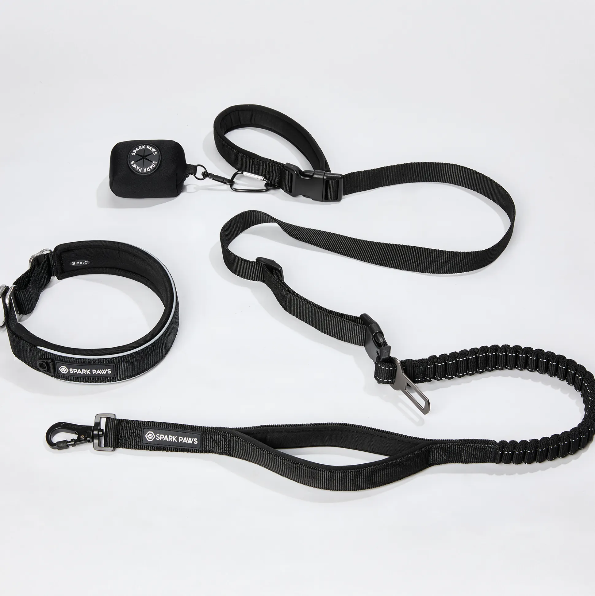 Martingale Collar and Multipurpose Leash Set - Black