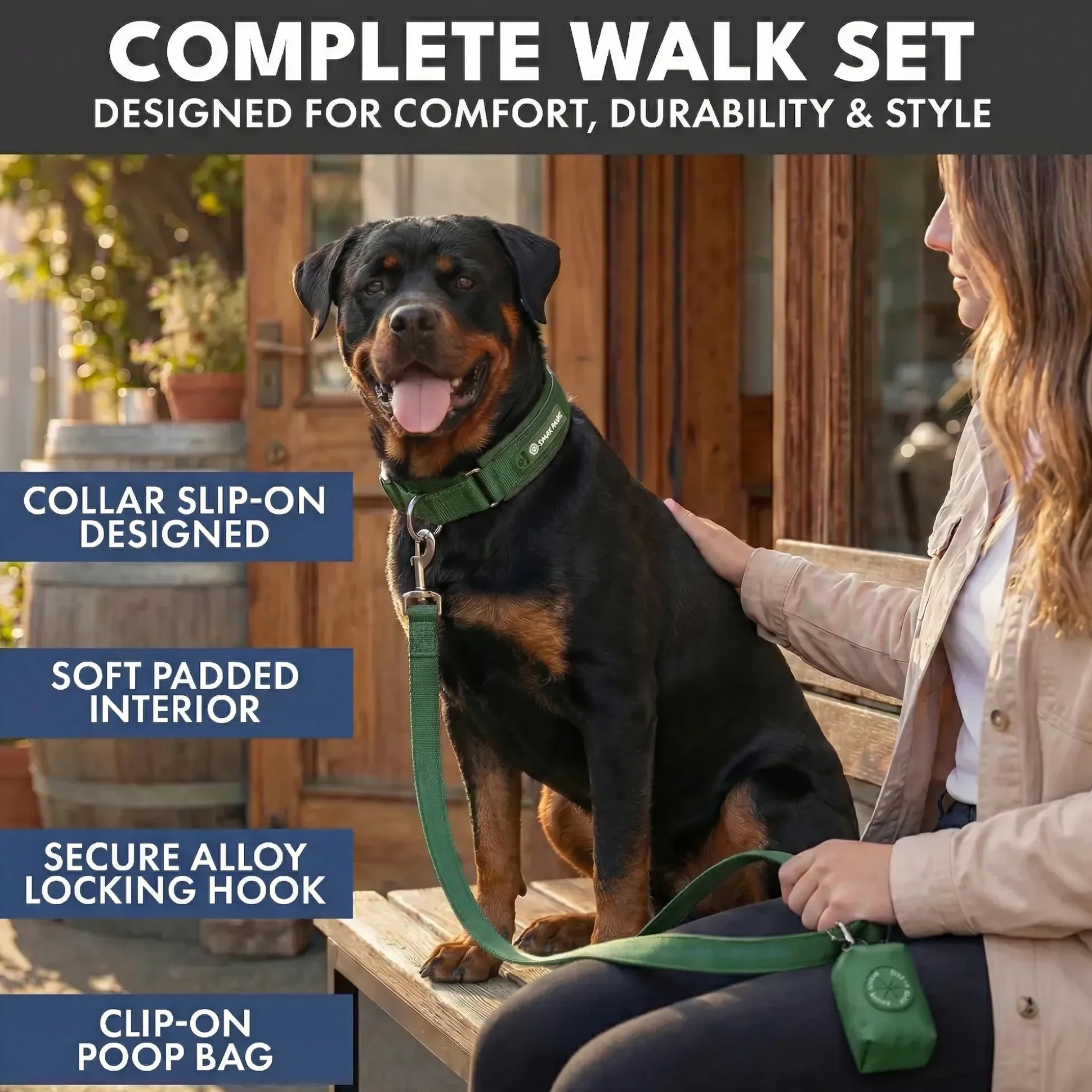 Martingale Collar Set - Army Green