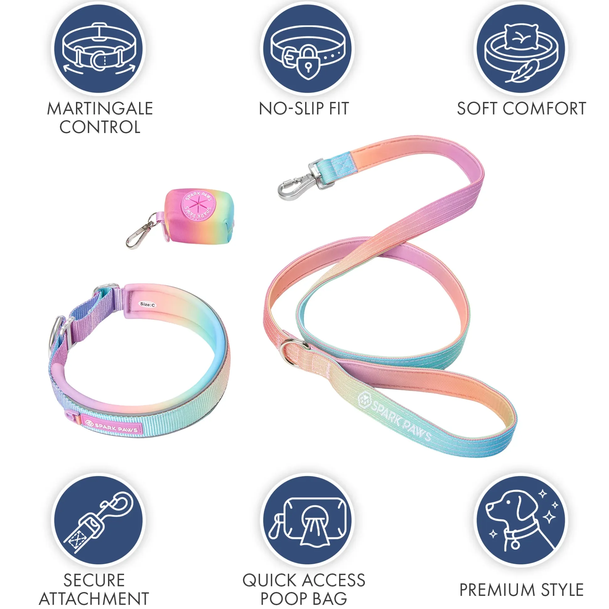 Martingale Collar Set - Pastel Icing