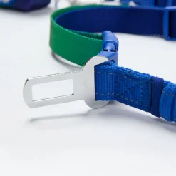 Multipurpose Seatbelt Handsfree Leash & Poop Bag Holder Set - Lime Wave
