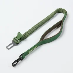 Multipurpose Seatbelt Handsfree Leash & Poop Bag Holder Set - Army Green