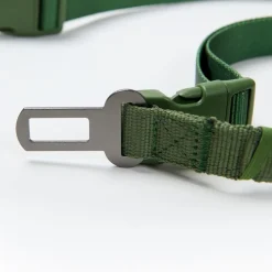 Multipurpose Seatbelt Handsfree Leash & Poop Bag Holder Set - Army Green