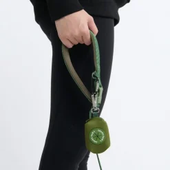 Multipurpose Seatbelt Handsfree Leash & Poop Bag Holder Set - Army Green