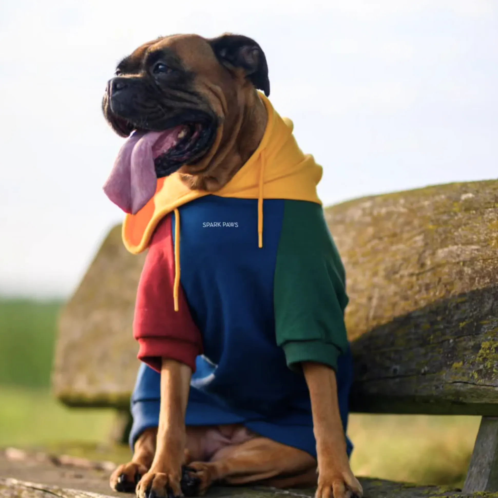Primary Color Block Dog Hoodie