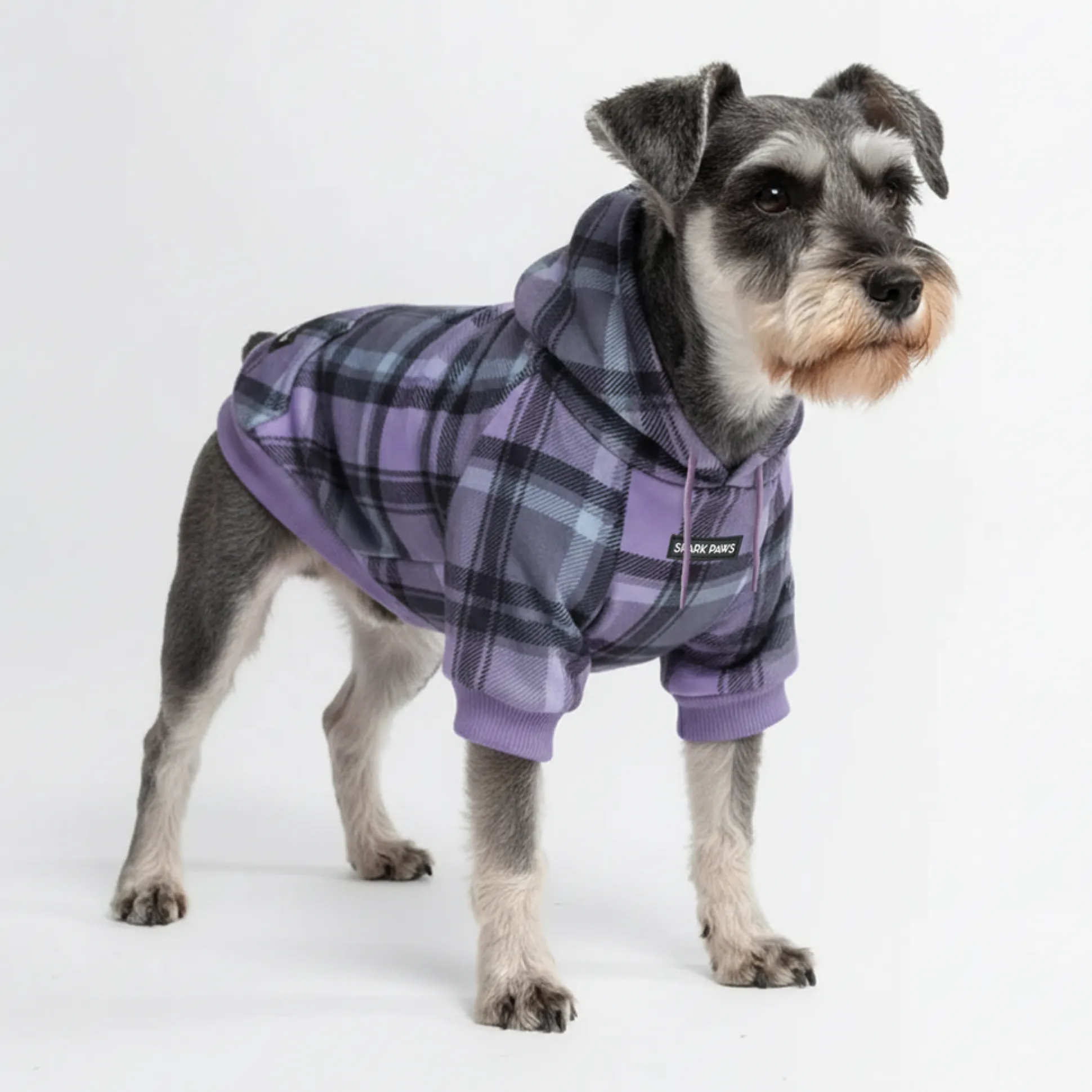 Purple Plaid Dog Hoodie