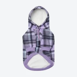 Purple Plaid Dog Hoodie