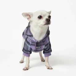 Purple Plaid Dog Hoodie