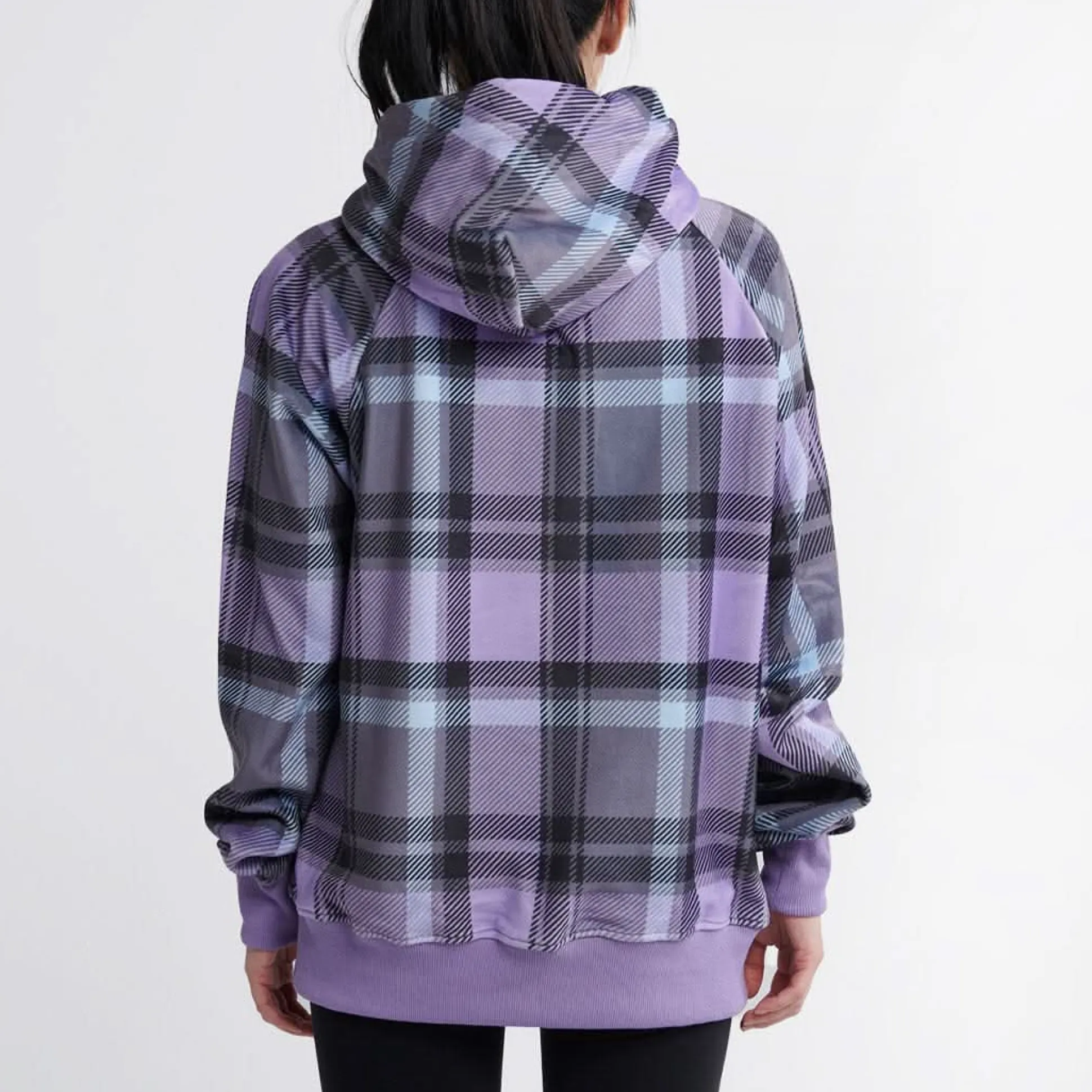 Purple Plaid Human Hoodie