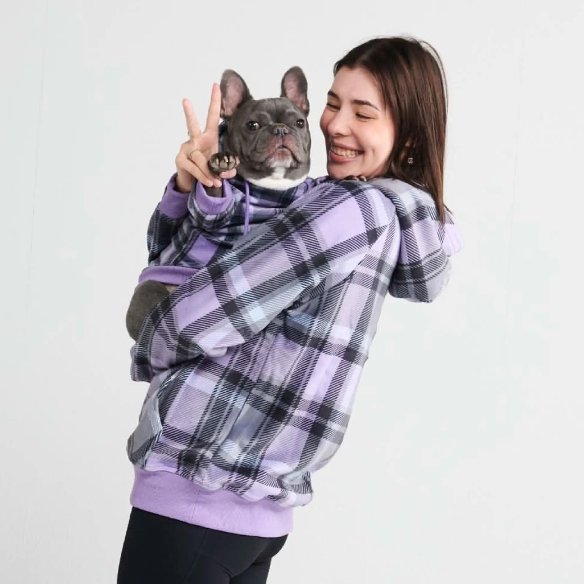 Purple Plaid Human Hoodie
