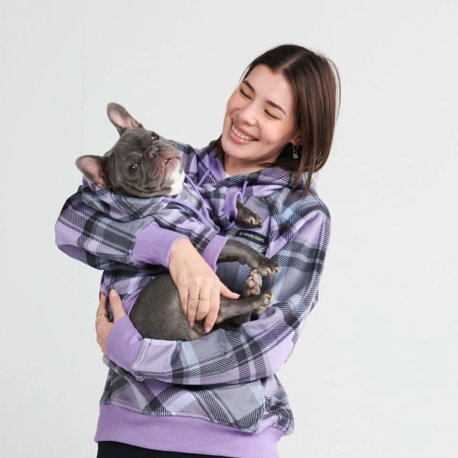Purple Plaid Human Hoodie