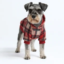 Red Plaid Dog Hoodie