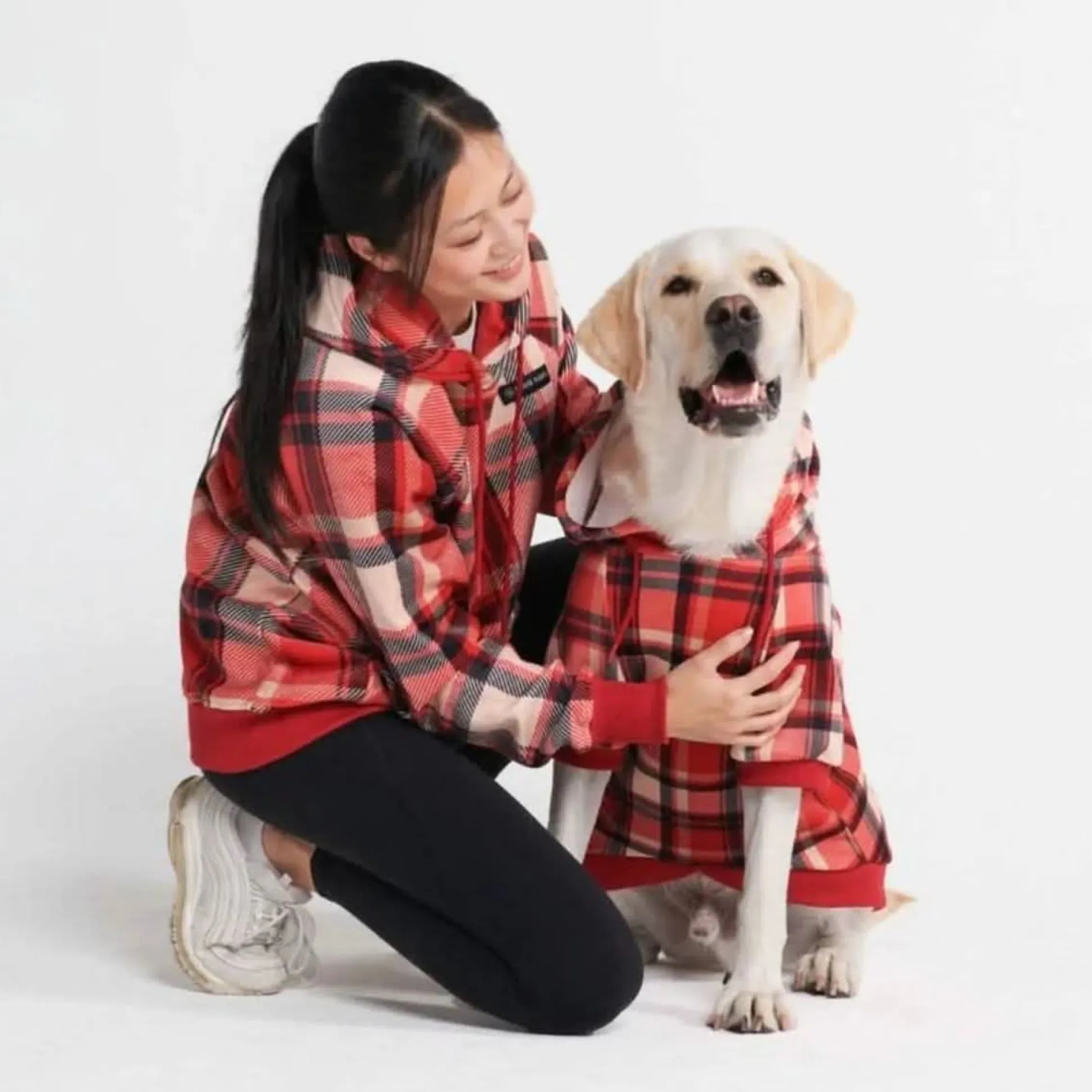 Red Plaid Dog Hoodie