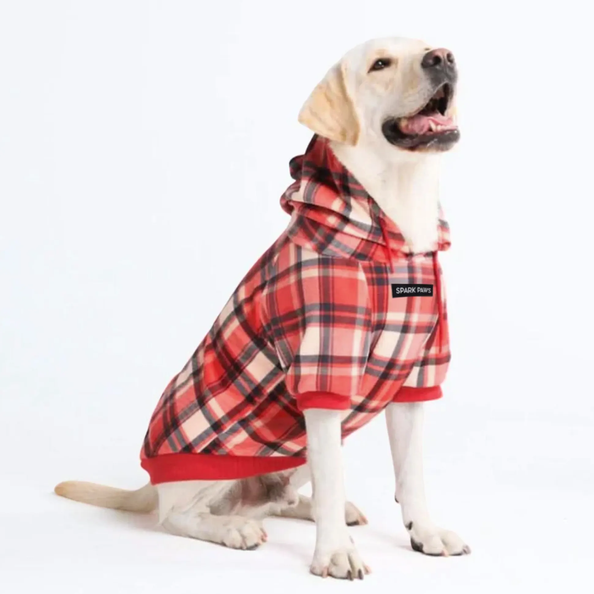Red Plaid Dog Hoodie