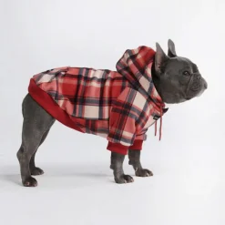 Red Plaid Dog Hoodie