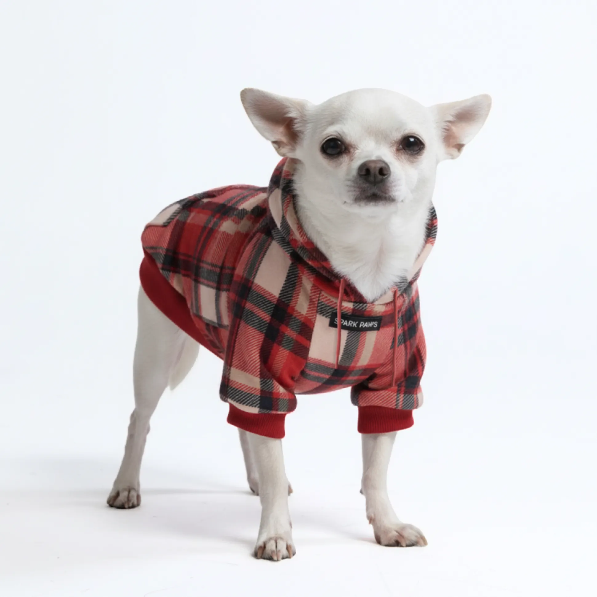 Red Plaid Dog Hoodie