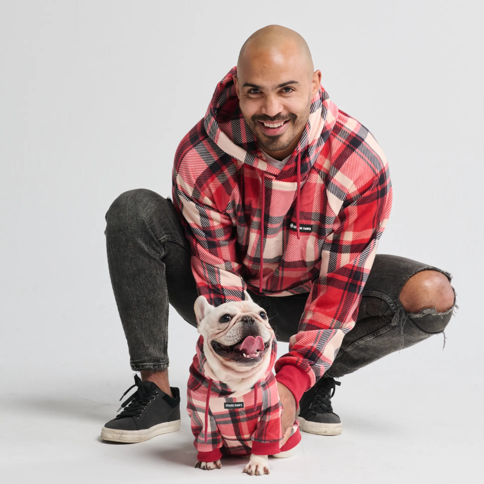 Red Plaid Dog Hoodie