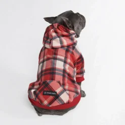 Red Plaid Dog Hoodie